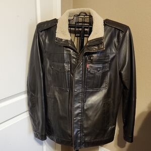 Levi's Dark Brown Jacket with Cream Collar